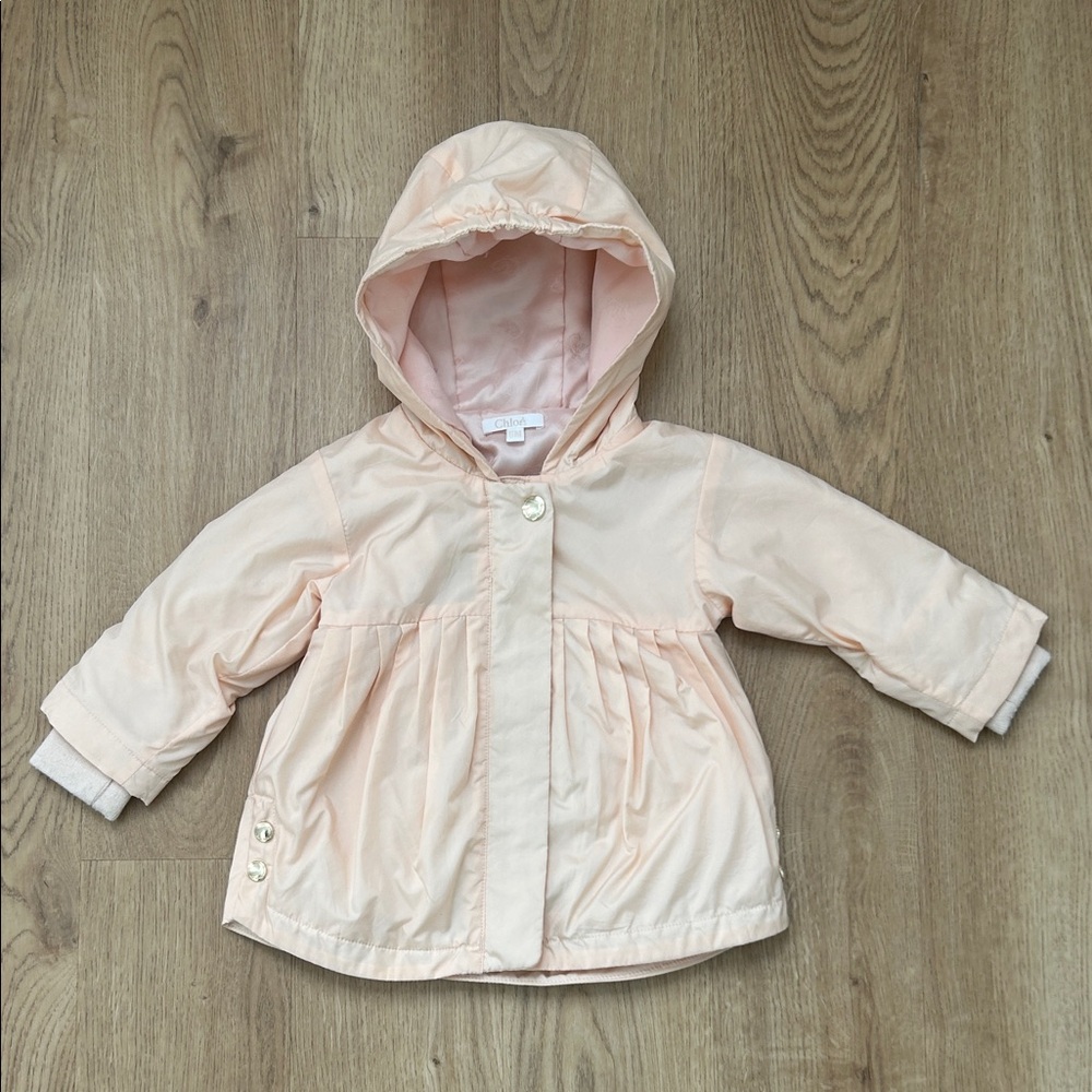 Chloe Light Pink Hooded Raincoat for Kids